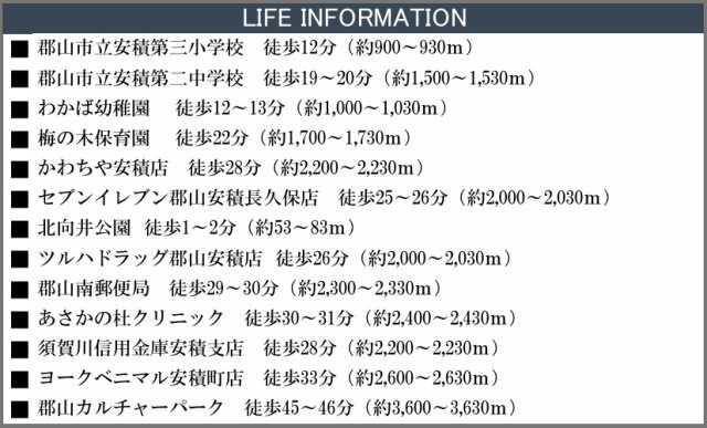 郡山市安積町笹川字北向　　  1号棟　　安積第3小学校、安積第2中学区　のその他|ライフインフォメーション