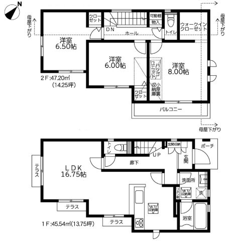 戸塚区舞岡町　新築戸建ての間取り