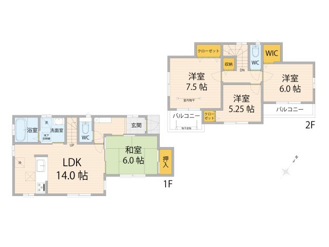 【間取り】 | 朝霞市根岸台7丁目　中古一戸建住宅（朝霞店） | 陽当たりの良い南東向き！WIC付き4LDKです♪