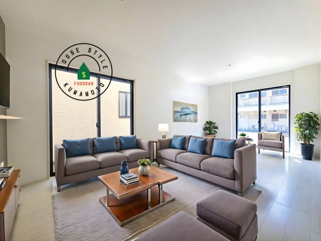 菊池市泗水町吉富第4₋3棟(1号棟)の内観：施工例|多くの時間を過すことになるリビングだからこそ、いつも穏やかな空間・解放感が味わえ毎日が充実します。