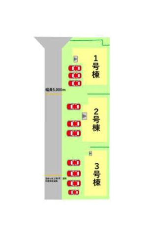 菊池市泗水町吉富第4₋3棟(1号棟)の区画図|配置図（1号棟）
