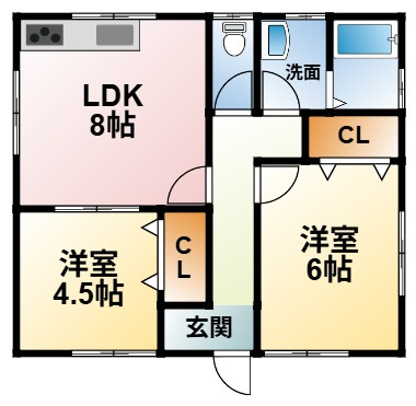 井桁貸家2号棟の間取り