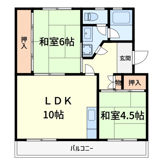 【間取り】 | 富田第二住宅62号棟