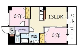 広島市安佐北区倉掛３丁目の賃貸マンションの間取り
