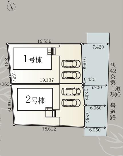 高萩市高浜町第2　新築戸建　1号棟の区画図