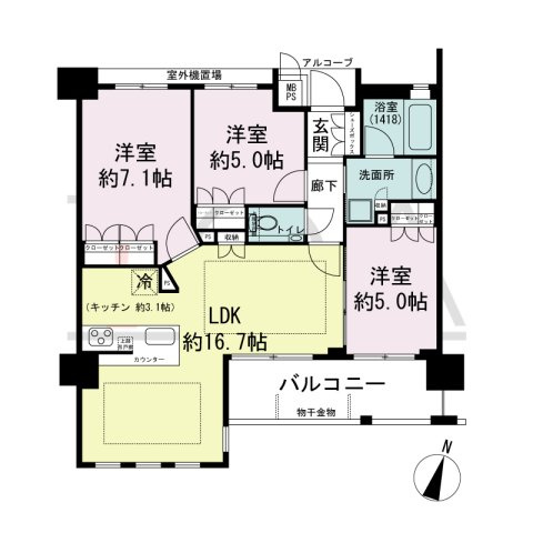 ワコーレ芦屋レフィーナの間取り