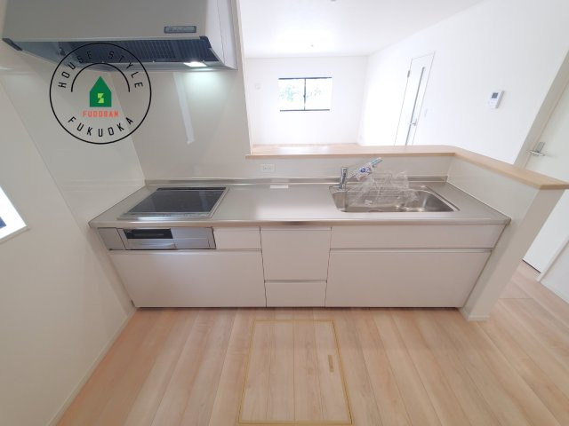 大野城市乙金3丁目第3-１棟（1号棟）の内観：施工例|忙しい朝でも家族揃って食事をしたいゆとりあるダイニングスペース。