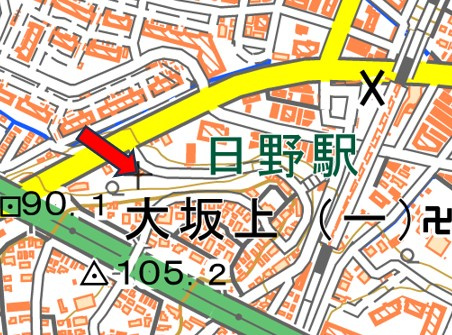 日野市　1棟商業ビルの地図