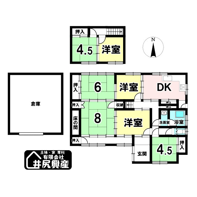紀の川市東野　中古戸建の間取り