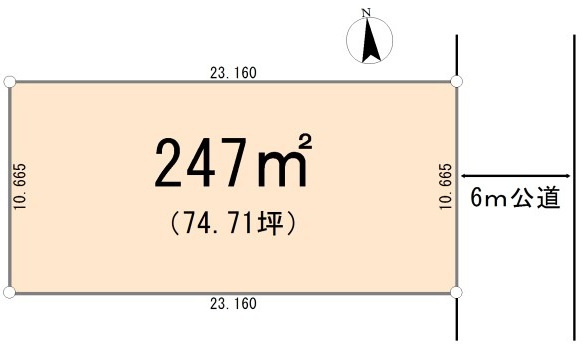 東松山市御茶山町　土地74坪の土地図