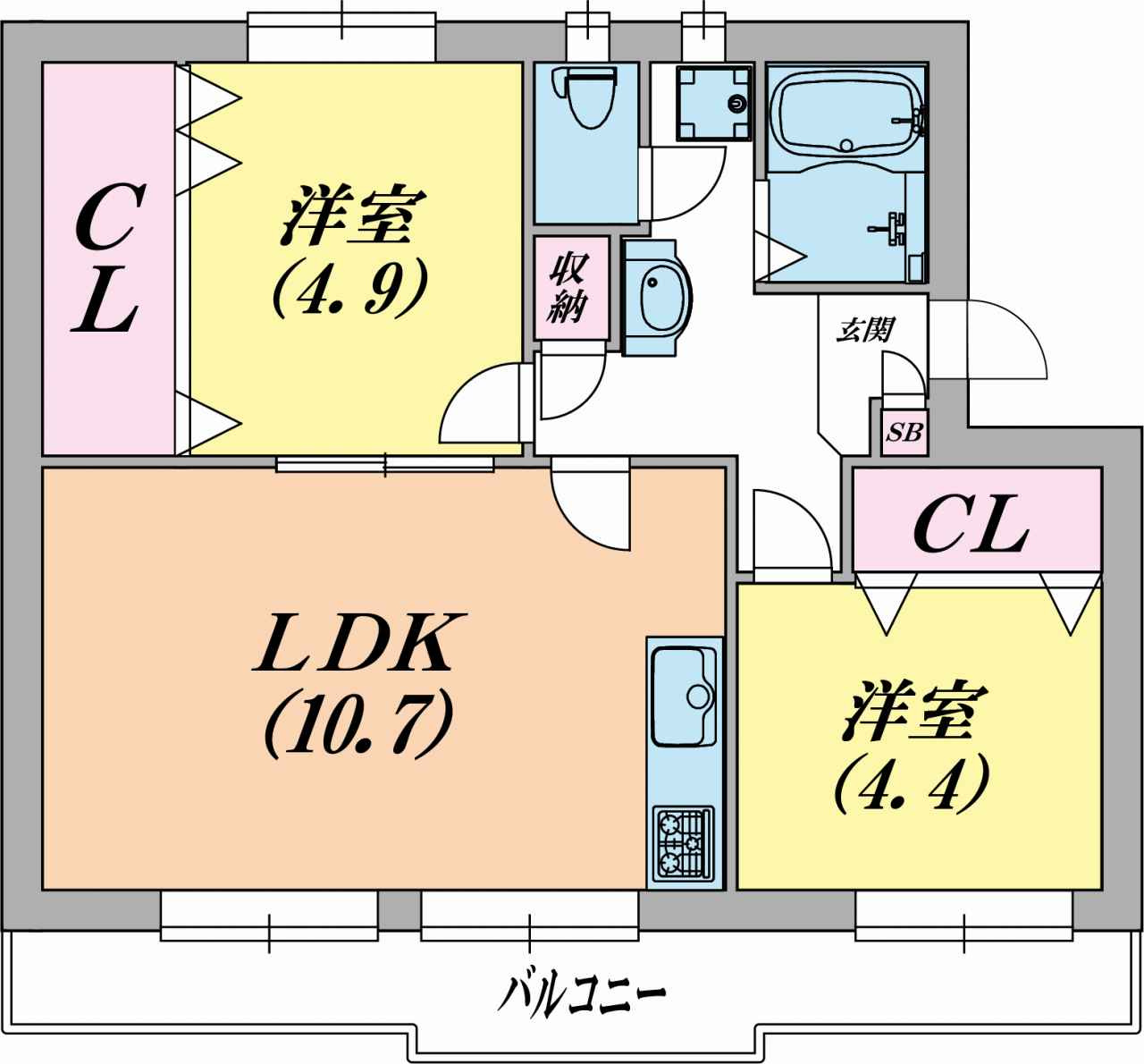 ロイヤルマンション1号棟の間取り