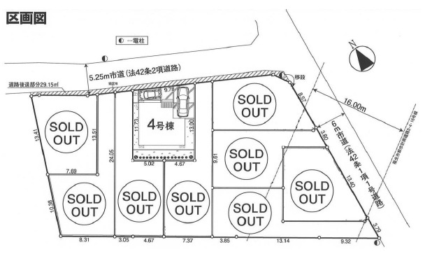 羽村市羽加美3丁目　新築　全9棟　4号棟の区画図