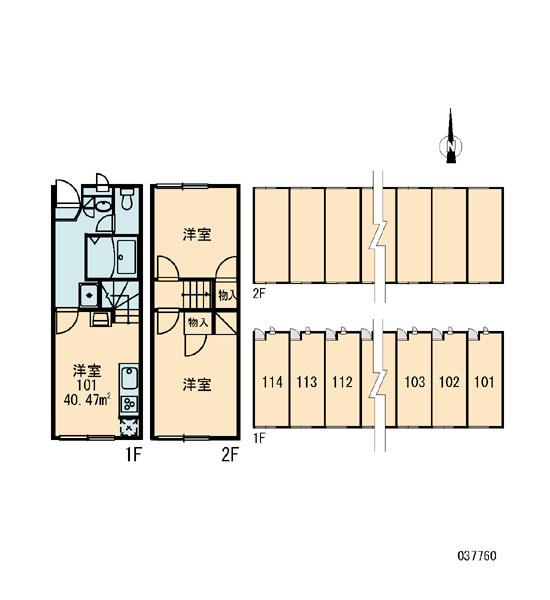 レオパレスナチュールⅡの区画図