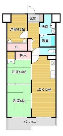泉北星和台コーポラスの間取り