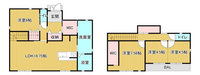 三潴町早津崎　オール電化戸建の間取り