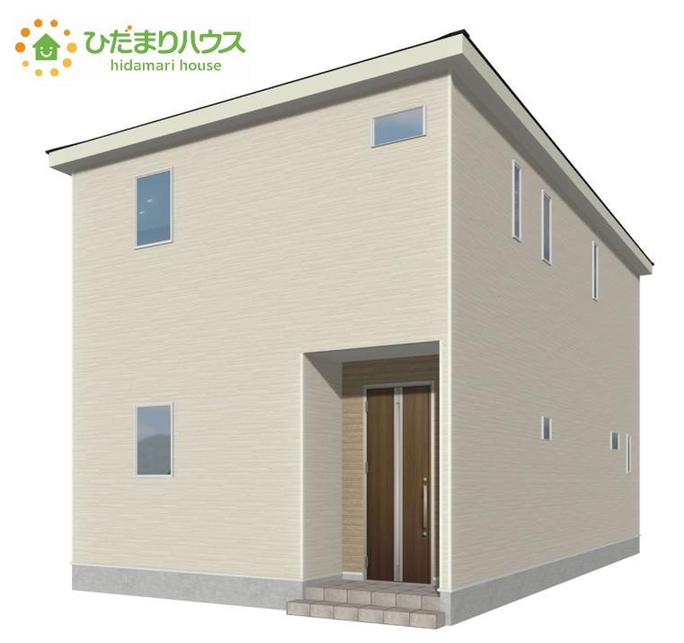 高萩市高浜町第2　新築戸建　1号棟の外観パース|白を基調とした明るい印象を受ける外観です！