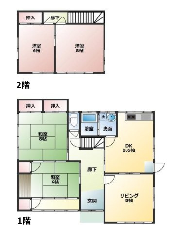 【間取り】 | 浜松市天竜区大谷 中古戸建て | 効率的かつ暮らしのことをしっかり考えた間取りです
