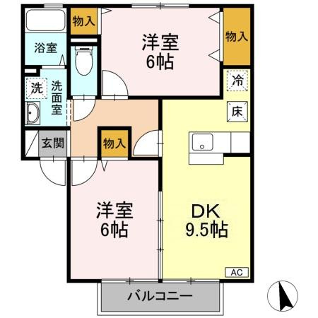 【間取り】 | セジュールアルカディア　Ｂ棟