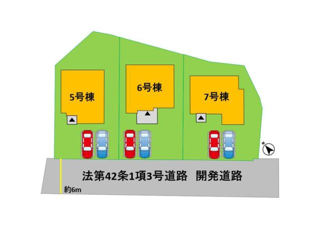 上益城郡嘉島町大字上六嘉第2₋3棟(6号棟)の区画図|配置図（6号棟）