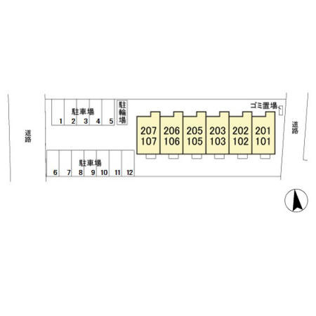 アルベージュ城北の区画図