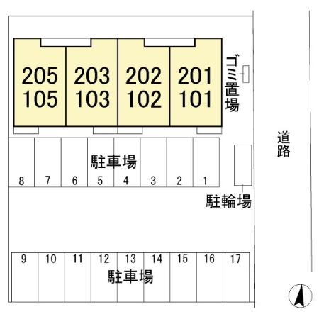 セジュール輝の区画図