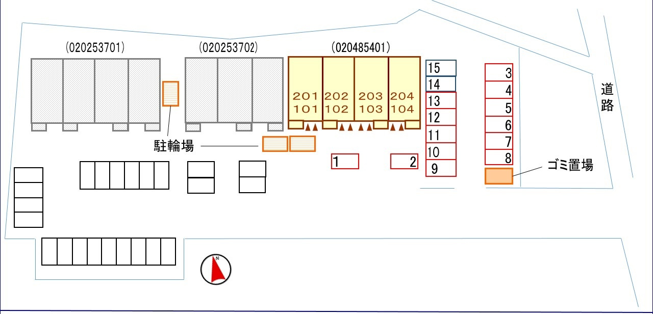 シャン　ドゥ　フルール　Ｃの区画図|駐車場