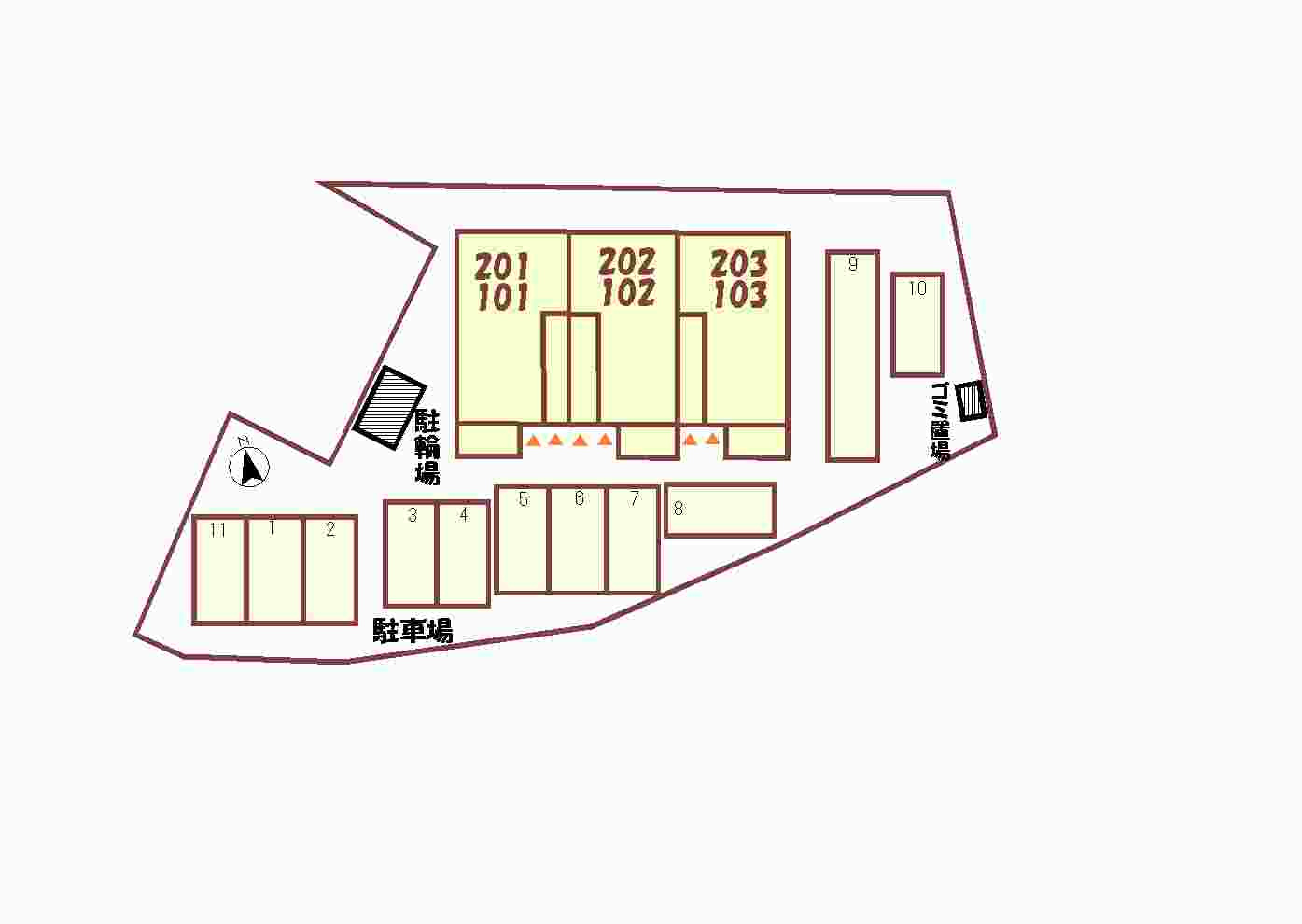 アズールつちうらの区画図|駐車場
