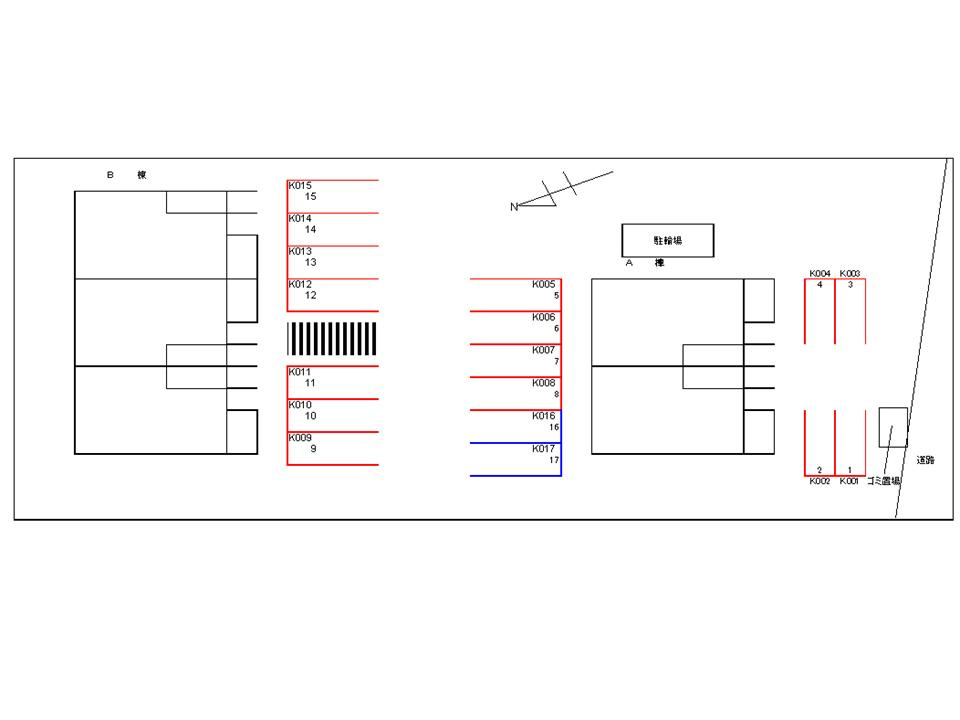 ウイステリア　Ａの区画図|駐車場