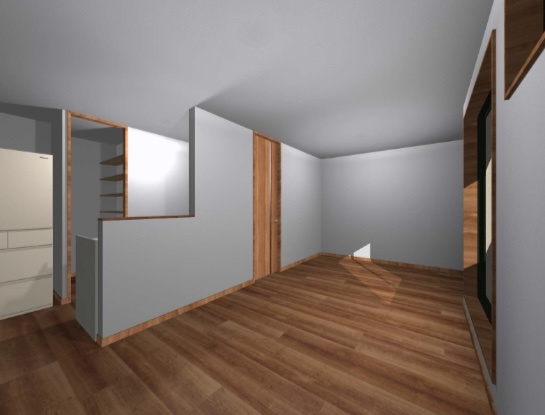 （仮称）トータス森田のキッチン|カウンターキッチン　パントリー