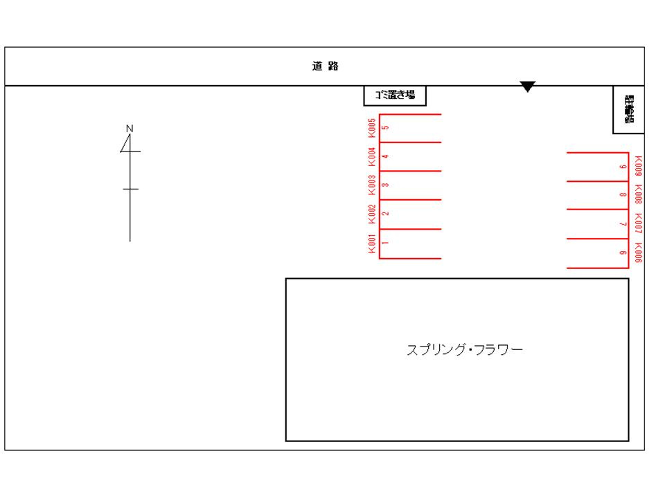 スプリング・フラワーの区画図|駐車場