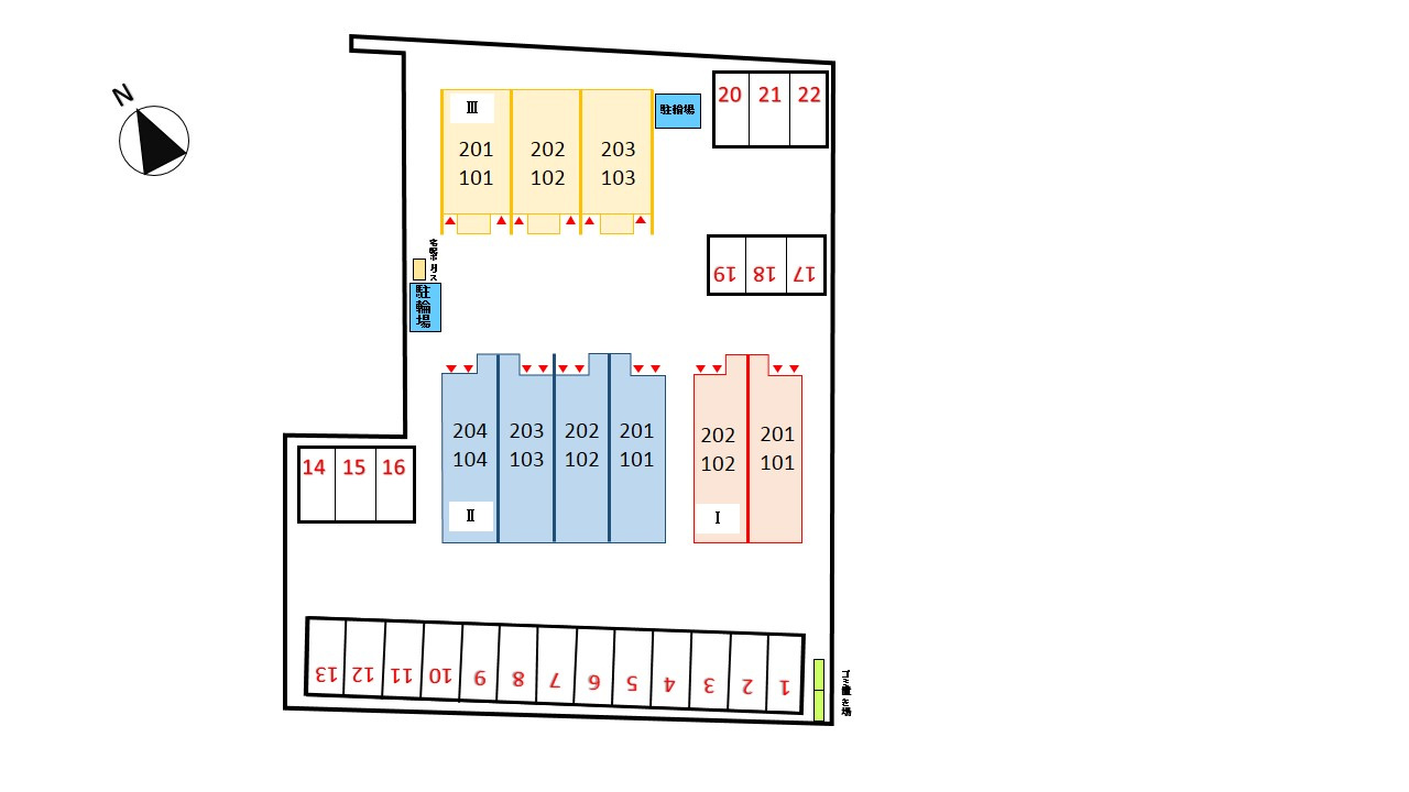 サンマリー　Ⅲの区画図|駐車場