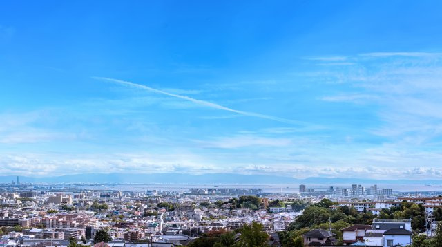 苦楽園二番町土地の展望|日中の眺望（芦屋方面を望む）