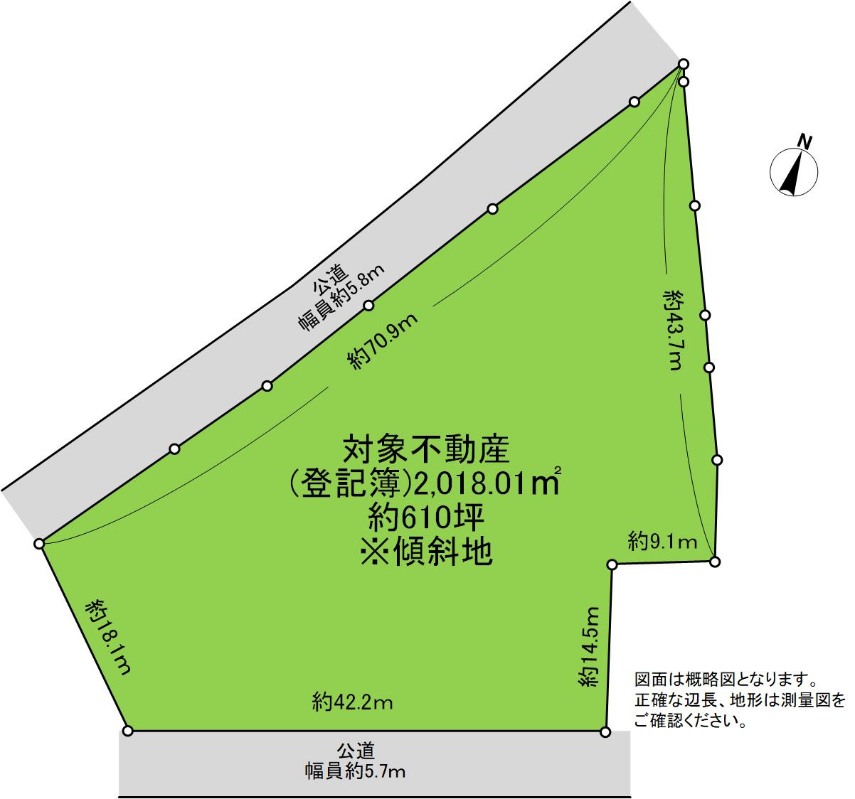 苦楽園二番町土地の土地図