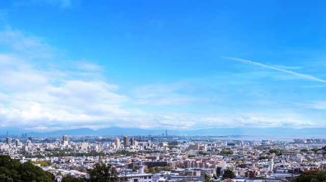 苦楽園二番町土地の展望|日中の眺望（大阪市街を望む）