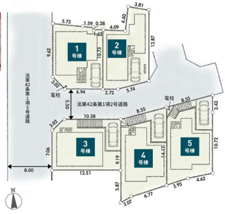 【区画図】 | 横浜市戸塚区上矢部町 新築分譲住宅　全５棟/今回販売3棟　（5号棟） | 配置図