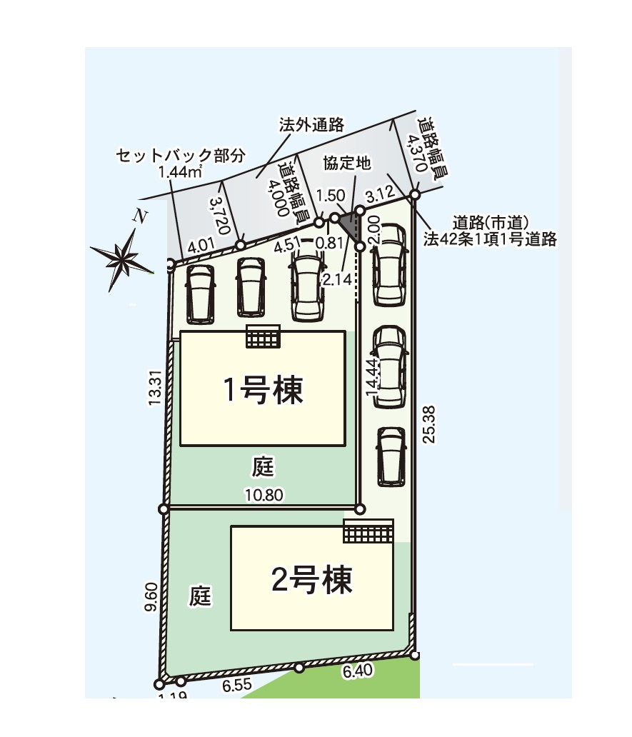 糟屋郡新宮町緑ヶ浜２丁目第1-2棟（2号棟）の区画図|配置図（2号棟）