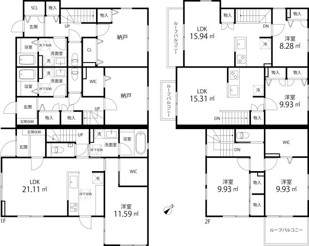 中央5丁目テラスハウスの間取り