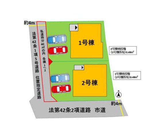 熊本市中央区帯山5丁目第1₋2棟(1号棟)の区画図|配置図（1号棟）