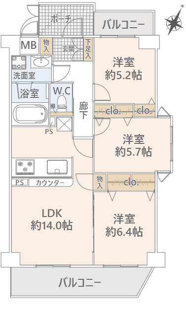 ベル・アーバニティ北花田の間取り