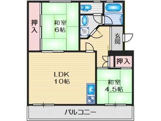 【間取り】 | 富田第二住宅６２棟