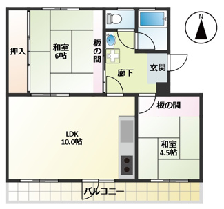 【間取り】 | 富田第二住宅６２棟