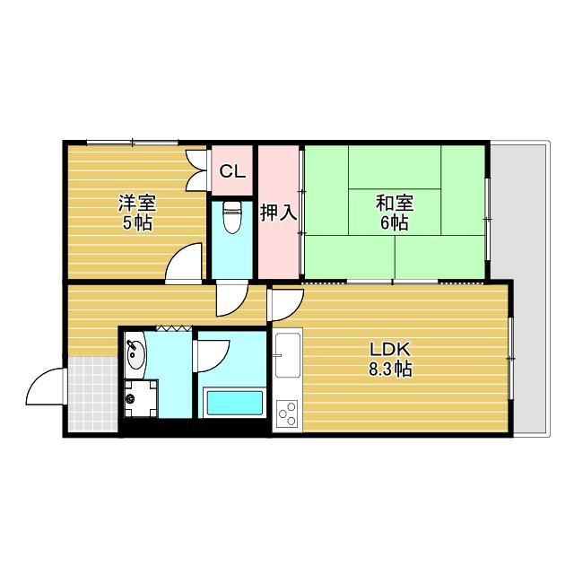 フロウスリーブ西村1番館の間取り