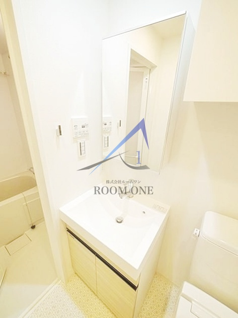 ライジングプレイス川崎の洗面所|独立洗面台です。