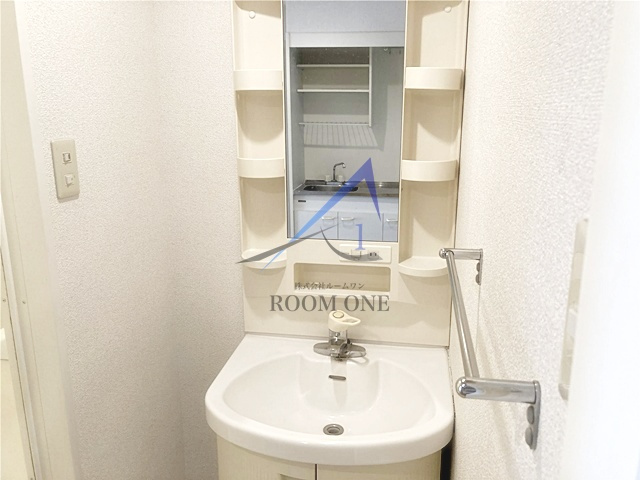 北斗ハイツ　北館の洗面所|洗面台です。