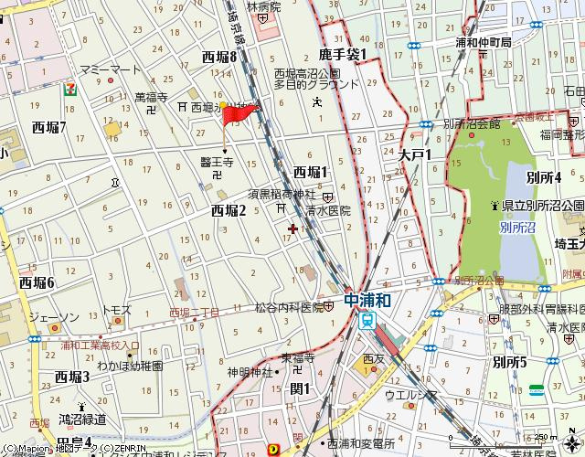 さいたま市桜区西堀２丁目の賃貸マンションの地図