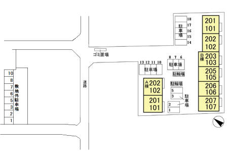イーズフィールド Ｂの区画図
