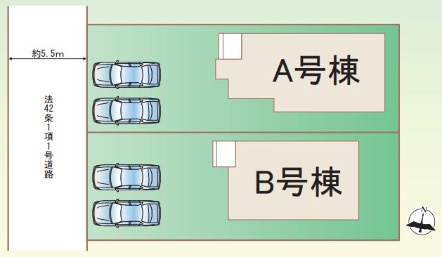 平塚市西八幡4丁目新築戸建て　B号棟の区画図|区画図「平塚市西八幡4丁目新築戸建て」