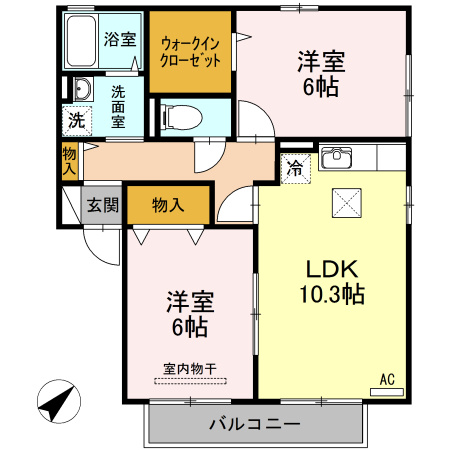 フォーチューン真壁　B棟の間取り