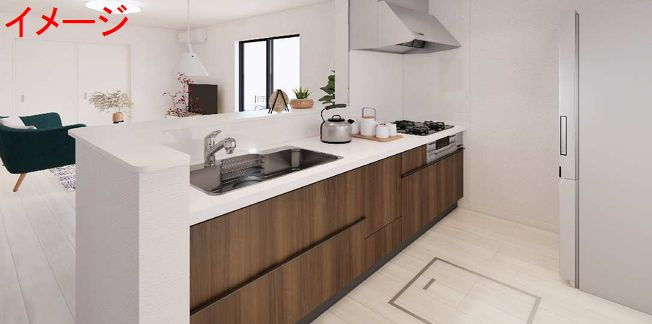 平塚市諏訪町新築戸建て　2号棟のキッチン|使いやすいキッチンです