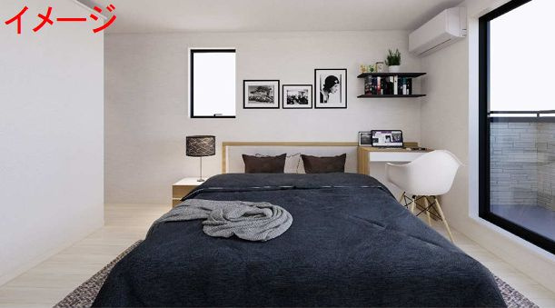 平塚市諏訪町新築戸建て　2号棟の寝室|ゆとりの広さです